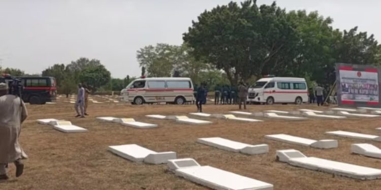Final Farewell: 17 Soldiers Slain In Okuama Community Laid To Rest At Abuja Cemetery