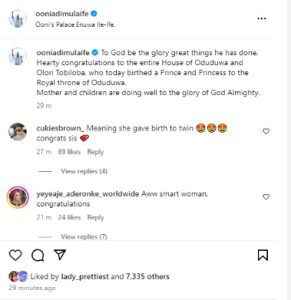 A Royal Miracle: Ooni of Ife, Queen Welcomes A Set Of Twins 