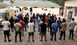EFCC Arrest 48 Yahoo Guys With Charms And Other Properties